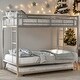 preview thumbnail 20 of 25, Twin Over Twin Bunk Bed With Trundle,Two Ladders,Metal Frame for Home