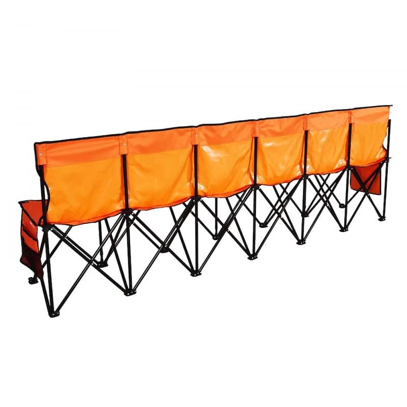 Foldable Team Bench with 600D Oxford Fabric Sturdy Iron Frame for Sports and Outdoor Use