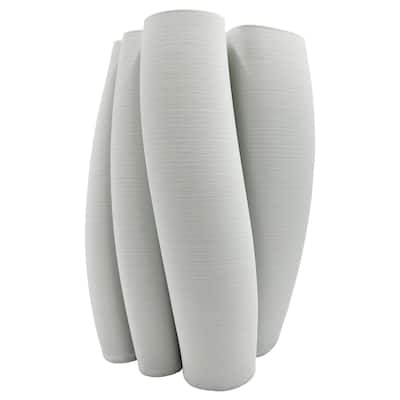 11 Inch Tall White Ceramic Vase