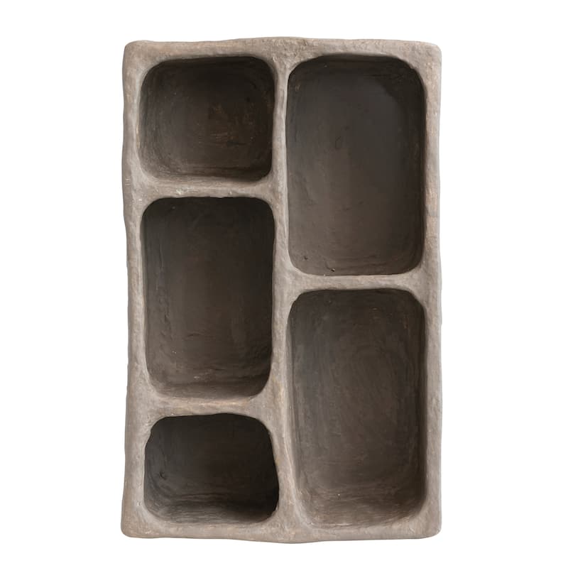 Paper Mache Wall Shelf with 5 Sections - 28.0"L x 18.0"W x 9.0"H