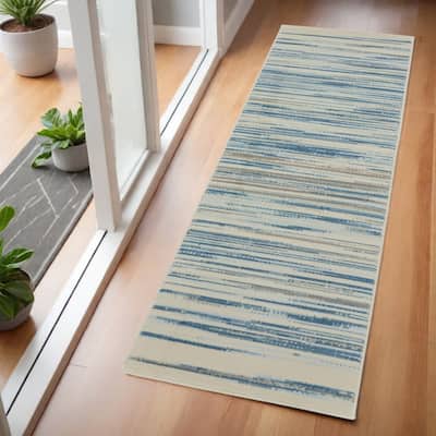 Power Loomed Abstract Traditional Modern Non Skid Stain Resistant Area Rug - 72' X '24' X '0.5