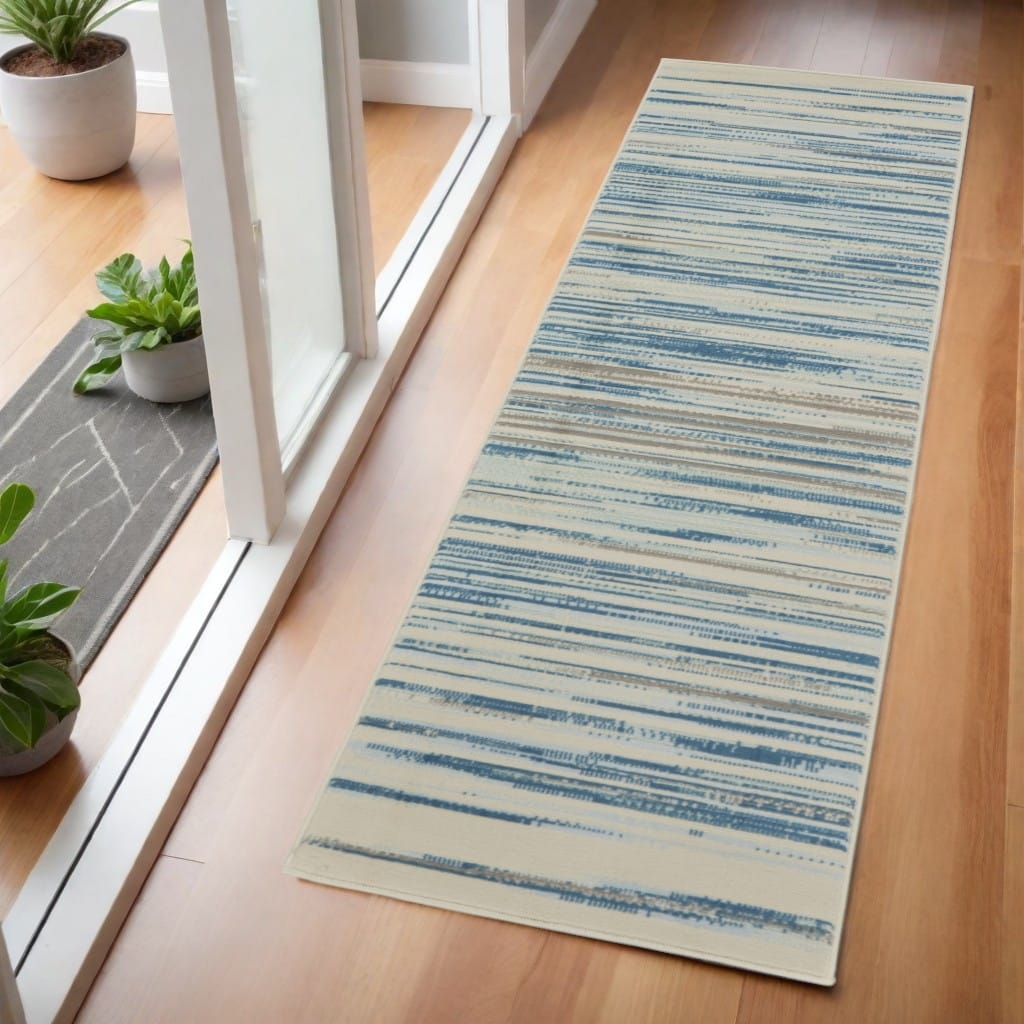 Power Loomed Abstract Traditional Modern Non Skid Stain Resistant Area Rug - 72' X '24' X '0.5