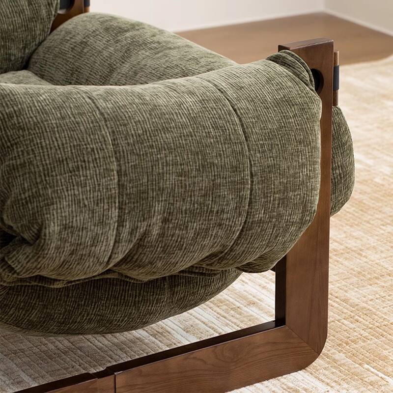 Contemporary Chenille Arm Chair with Cushion Back