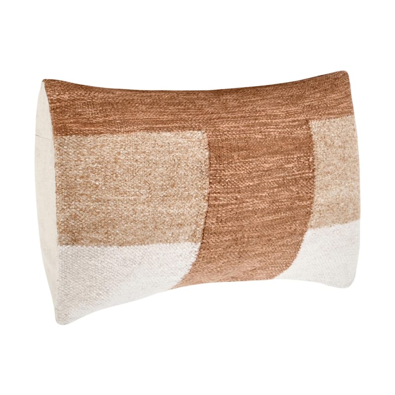 Villa by Classic Home Kass Woven Fabric Color Block Throw Pillow