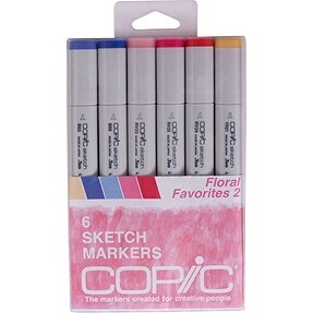 Shop Copic Copic Sketch Marker Set 6 Color Set Floral Favorites 2 Overstock 15028623