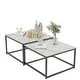 preview thumbnail 4 of 14, Square Sintered Stone top Nesting Coffee Table (Set of 2) - 27.5" x 18.9"