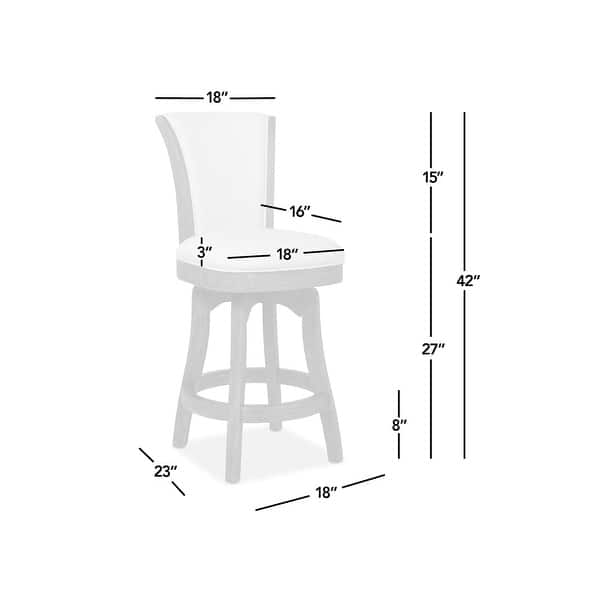 dimension image slide 1 of 3, Henry 27" Swivel Upholstered Counter Height Bar Stool