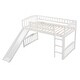 preview thumbnail 4 of 10, Twin Size Loft Bed with Slide and Ladder White Finish for Kids' Bedroom Fun