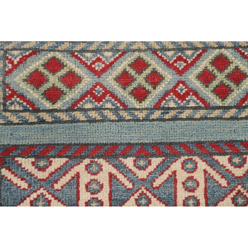 Kazak Runner Rug Handmade Blue Wool Carpet - 3'2" x 16'4"