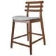 preview thumbnail 15 of 17, Set of 2 Counter Stools Open Back Medium Dark Wood Cushion Tall Chairs For Restaurant Bar Home