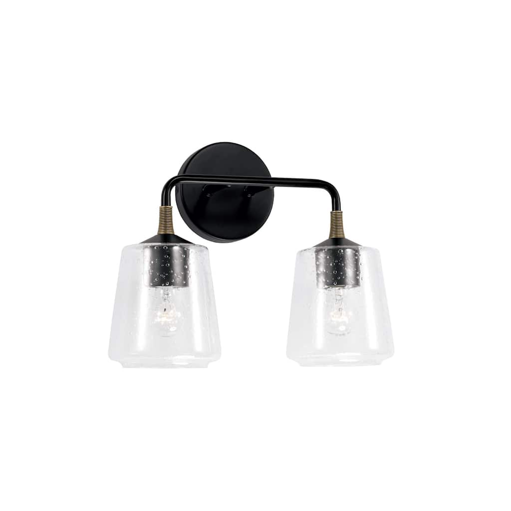 Amara 2-light Matte Black/ Brass Bath/ Vanity Fixture