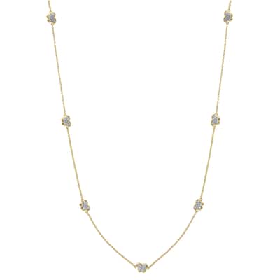 EFFY 925 Silver Diamond Station Necklace
