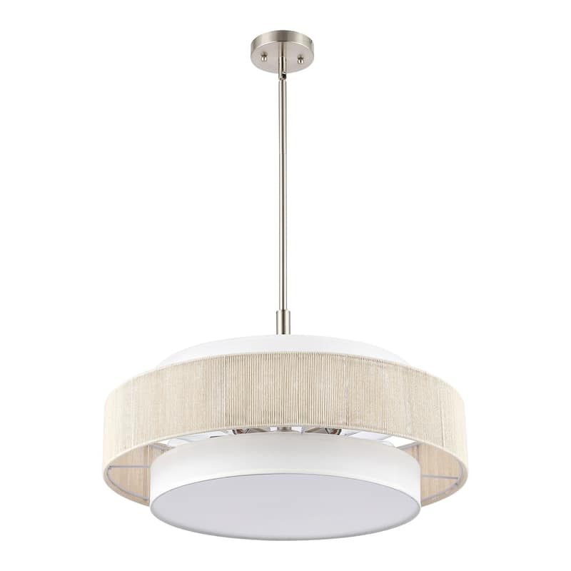 GetLedel 5-Light Double Shaded Drum Chandelier