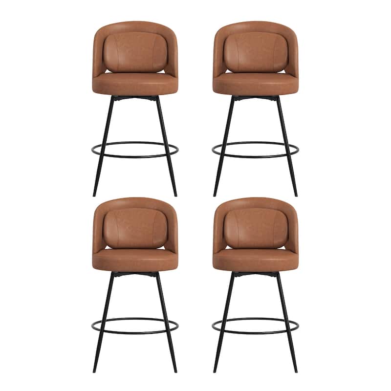 Swivel Bar Stools Set Of 2/3/4, Metal Bar Stools, Modern Upholstered Bar Stools For Kitchen Island - 20.3"W X 20.3"D X 39"H