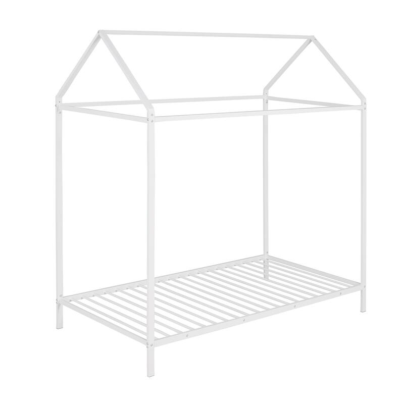 Twin Metal House Frame Bed with Floor