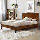 preview thumbnail 1 of 8, Full Pinewood Bed with Mid-Century Three-Piece Headboard Brown - Full