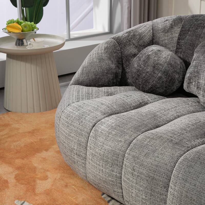 HOMEFUN Chenille Upholstered Durable Comfort Lounger Bean Bag Lazy Sofa