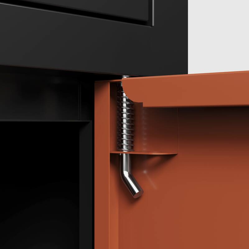 Roomfitters Outdoor Floor Standing Parcel Drop Box with Mechanical Lock, Anti-Theft Steel, Black and Brown