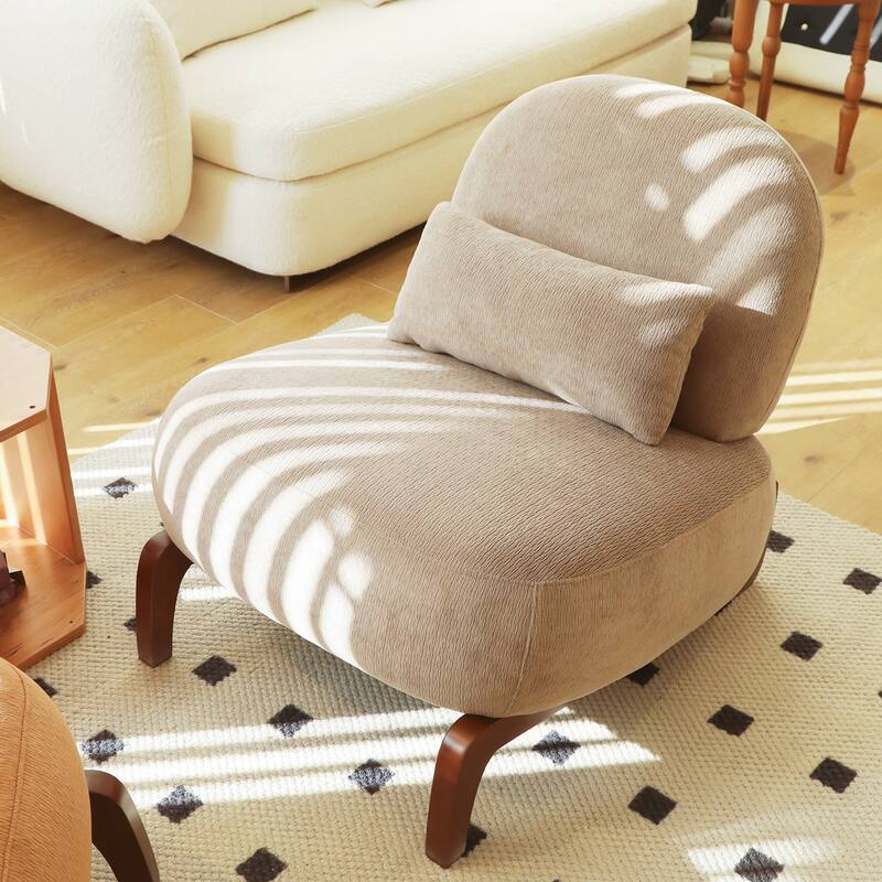 Accent Chair with Solid Wood Legs