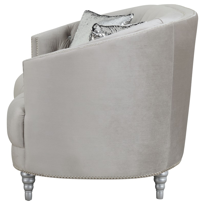 Avonlea Upholstered Sloped Arm Sofa Grey Velvet