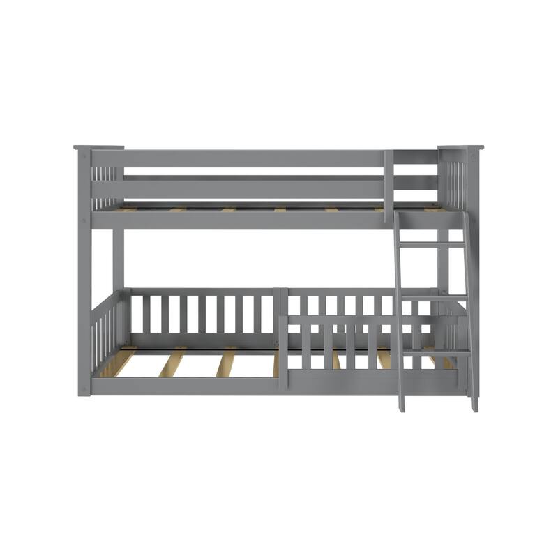 Max and Lily Twin over Twin Low Bunk with Guard Rails
