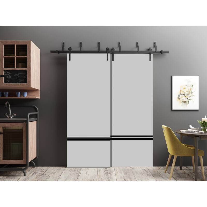 Sturdy Barn Door 36 x 80 Planum 0012 Grey Matte with 6.6FT