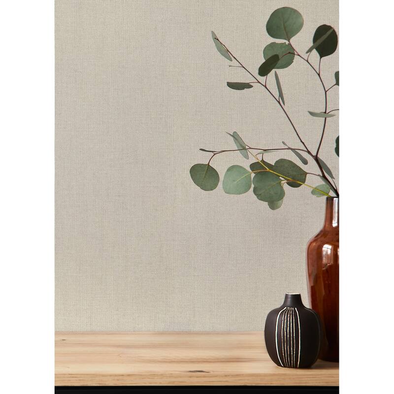 A-Street Prints Naim Beige Solid Texture Wallpaper