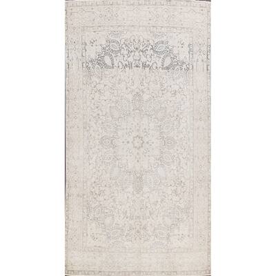 CLEARANCE Distressed Muted Tabriz Persian Wool Area Rug Handmade - 6'9" x 9'10"