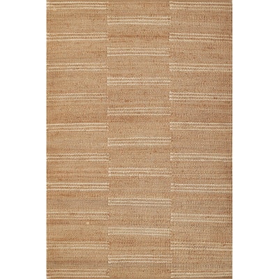 Erin Gates by Momeni Crescent Broken Stripe Natural Hand Woven Jute Area Rug