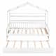 White-Twin Size House Bed for Kids, Toddlers Parents Montessori Floor ...