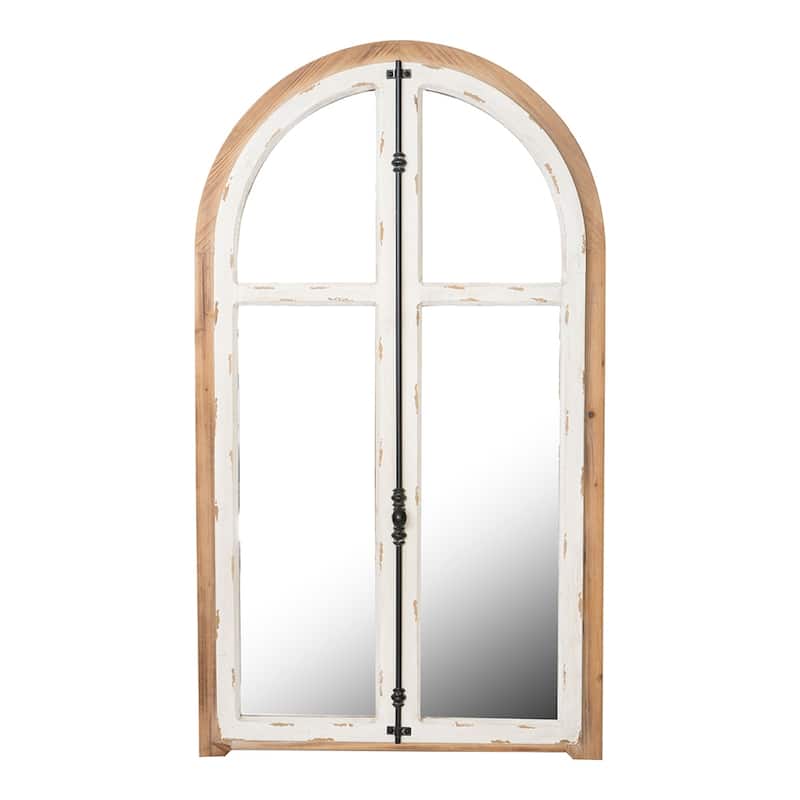 Arch-Crowned Top Wood Wall Mirror