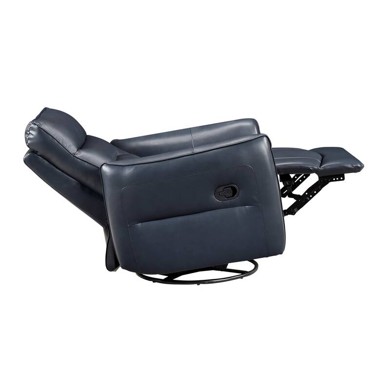 Esther 36" Leather Swivel Glider Recliner - Pull-Handle Motion