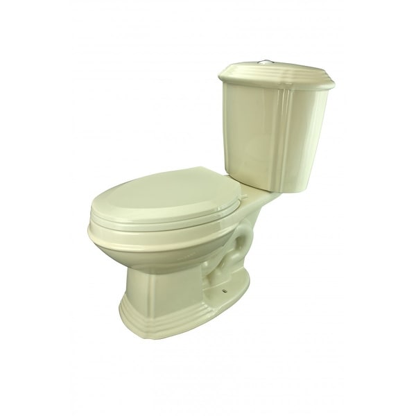 Bone China Dual Flush Toilet Two-Piece Elongated Toilet Seat Included