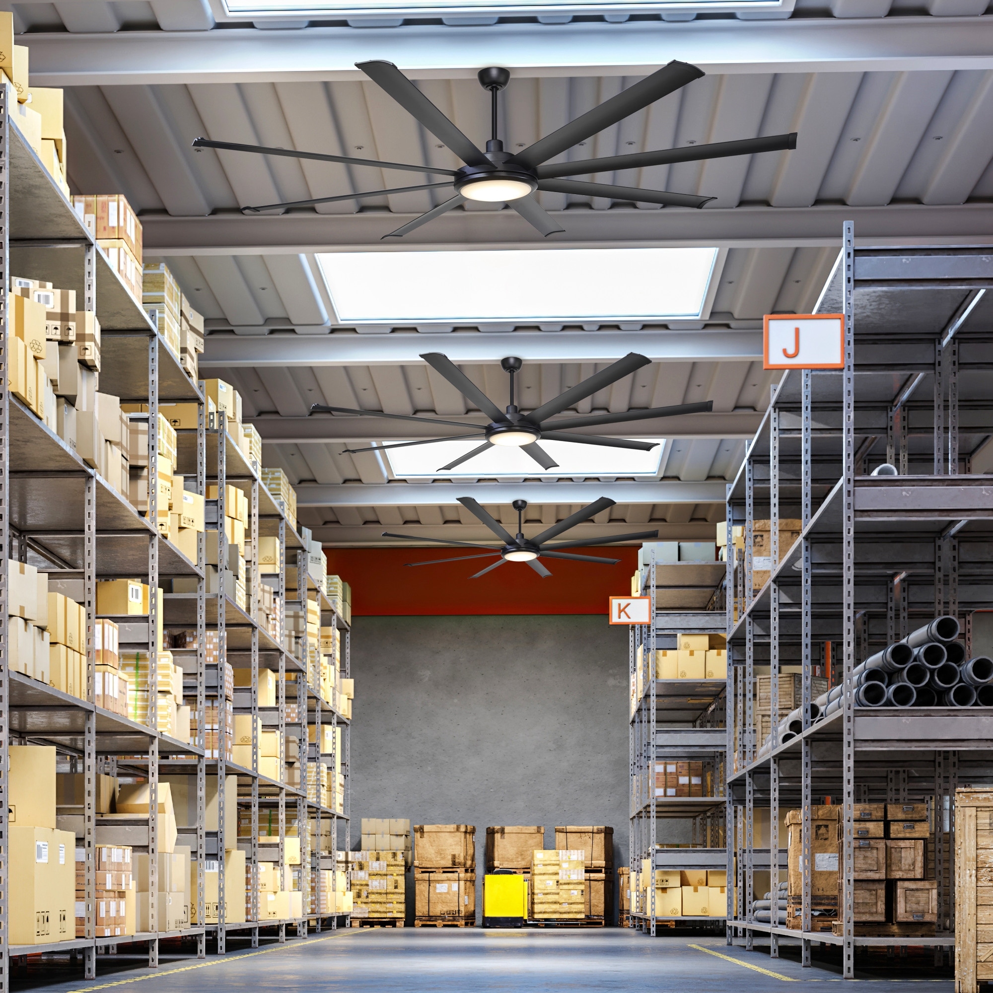 Parrot Uncle 75-Inch Modern Industrial 8-Blade Extra-Large Ceiling
