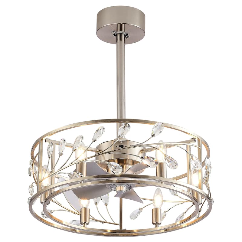 20 IN Satin Nickel Morden Ceiling Fan with Light Remote