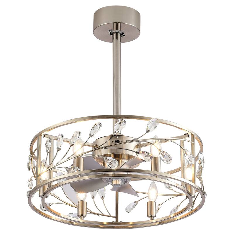 20-Inch Crystal Ceiling Fans with Light and Remote Included