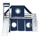 preview thumbnail 6 of 17, Twin Loft Bed with Play Tent & Tower and Castle Design, 250lb Capacity, Solid Wood Frame