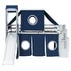 preview thumbnail 24 of 34, Twin Size Loft Bed with Storage Stairs, Tent & Tower, Solid Wood Castle-Inspired Kids Loft Bed Frame with Slide, Fence & Window