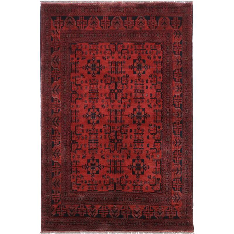 Southwestern Biljik Khal Mohammadi Whitley Red/Black Rug - 5'8'' x 7'10''