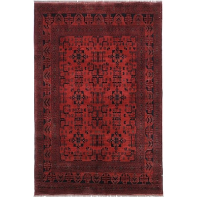 Southwestern Biljik Khal Mohammadi Whitley Red/Black Rug - 5'8'' x 7'10''