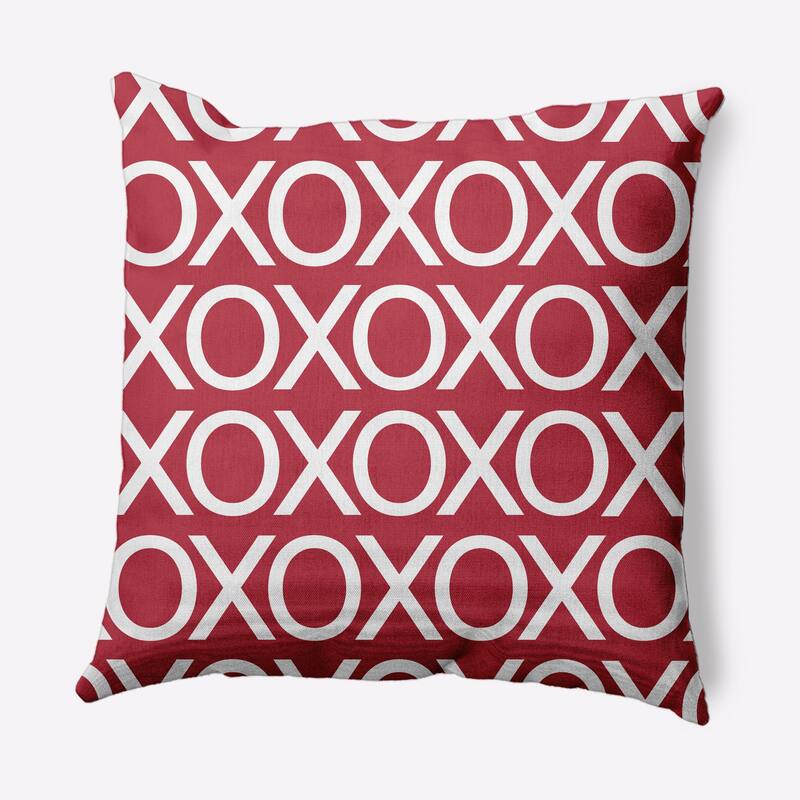 Hugs and Kisses Valentines Decorative Throw Pillow - 26" x 26" - Brick