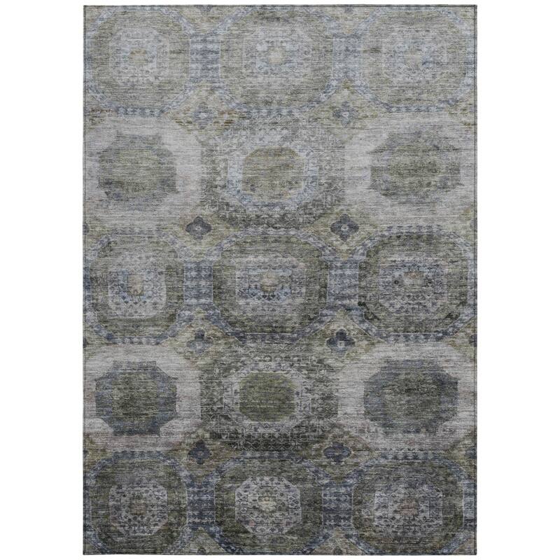 HomeRoots Medallion Transitional Rectangle Outdoor Rug