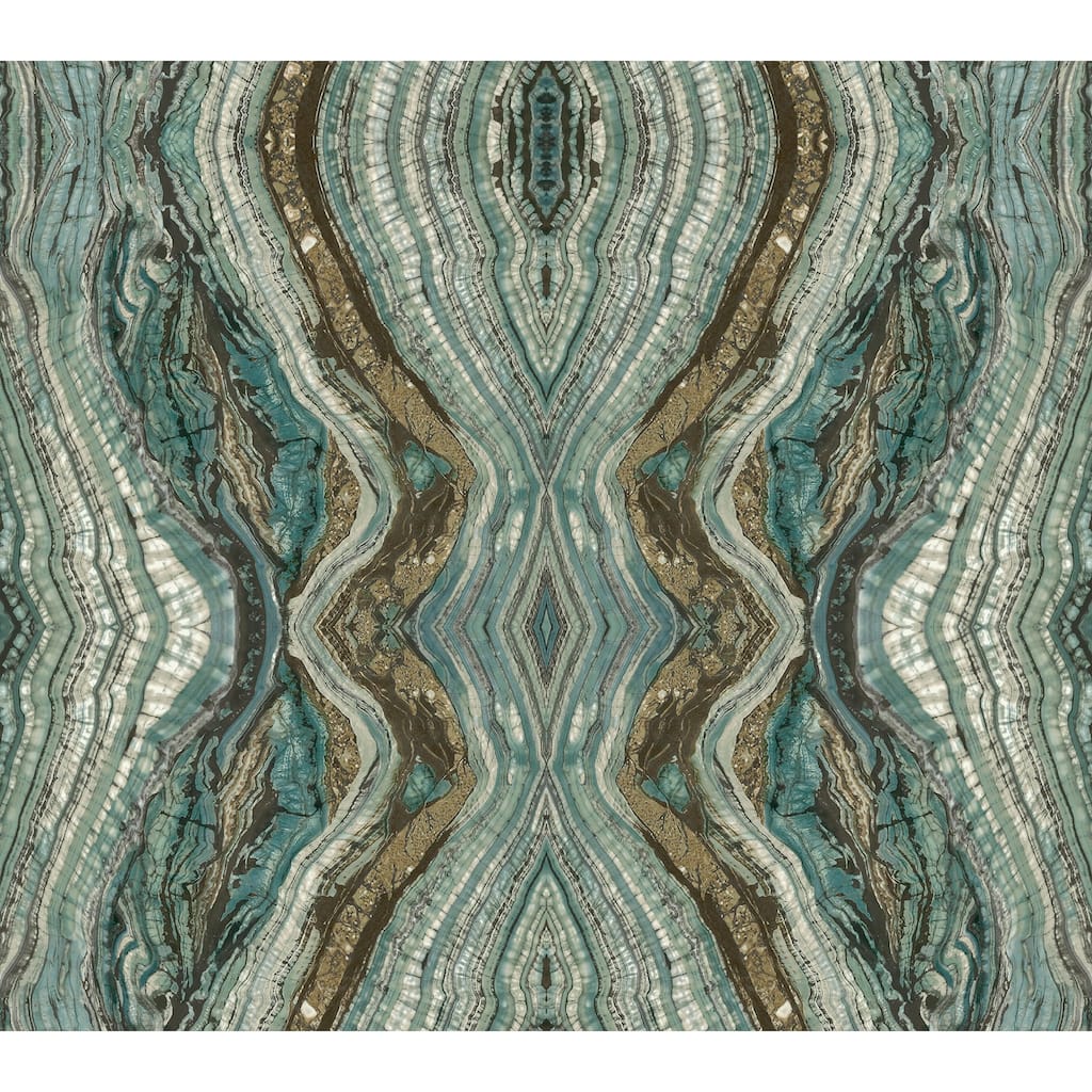 York Wallcoverings Teal Kaleidoscope Peel and Stick Wallpaper