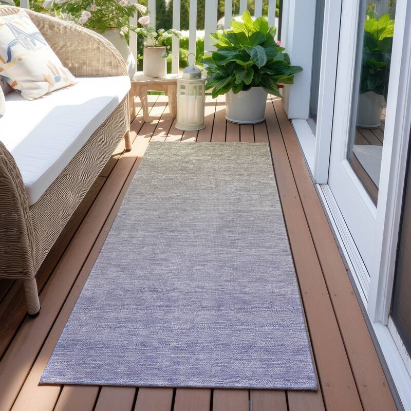 Machine Washable Indoor/ Outdoor Chantille Ombre Solid Rug - Beige - 2'3" x 7'6"