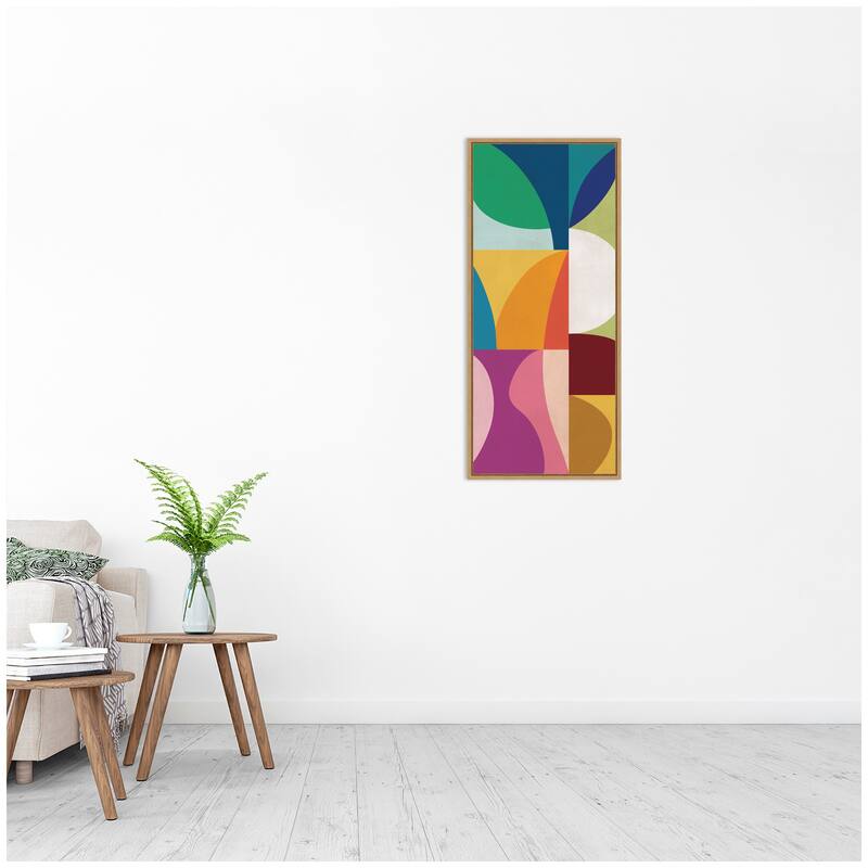 Kate and Laurel Abstract 01 Panel 1 by Rachel Lee Framed Canvas Wall Art Print