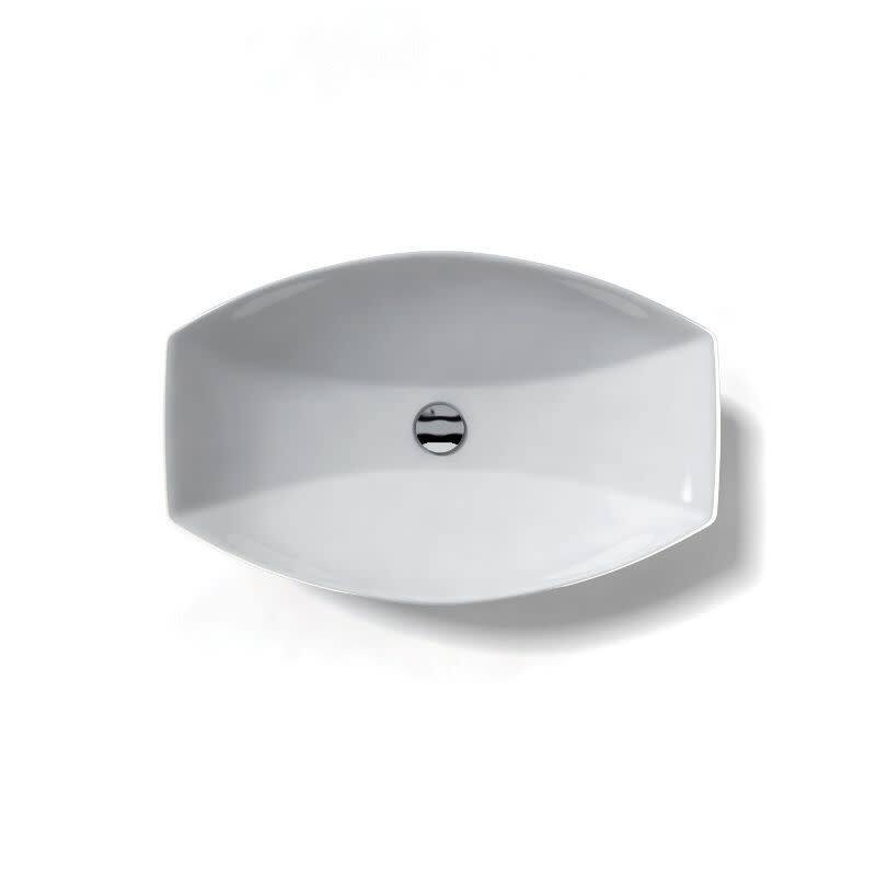 WS Bath Collections 23-3/5" Vessel Bathroom Sink from the Ceramica - White