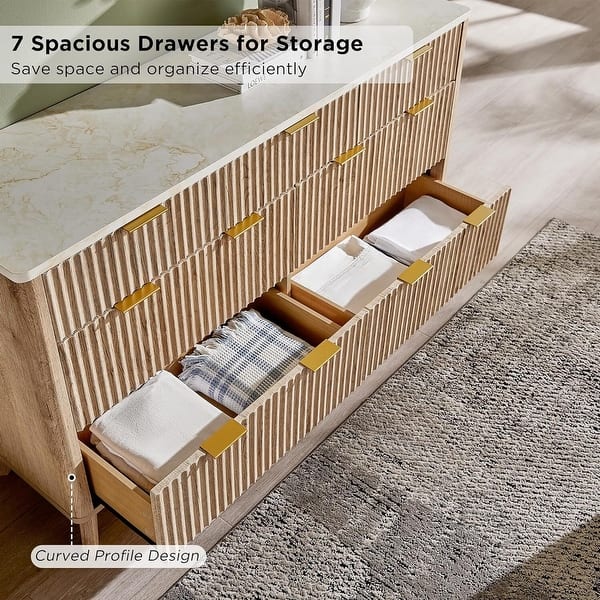 large mid century modern dresser Ileanna Mid-century Modern 7-Drawer Dresser