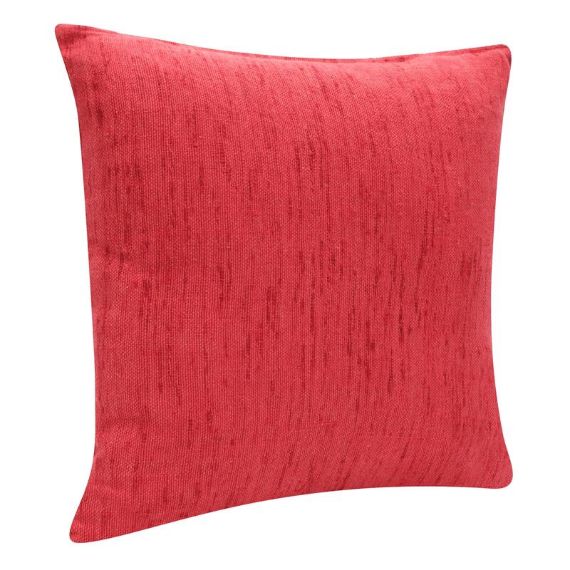 Handwoven Linen Solid Square Throw Pillow Cover - 20" - Coral Orange