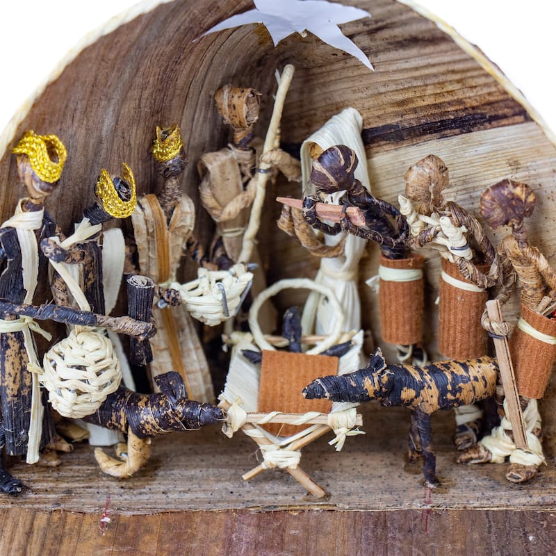 Dome Nativity Set Handmade in Kenya From Banana Fiber - On Sale - Bed ...