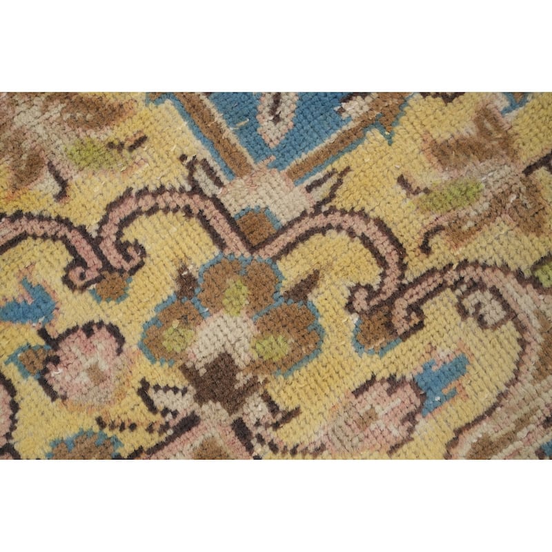 Hand Knotted Oriental 100% Wool Carpet Traditional Floral Pink Kerman Area Rug - 12' 9'' X 9' 8''